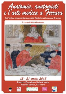 Locandina Mostra "Anatomia e anatomisti", Ferrara 13-31 ottobre 2018