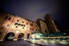 Castello estense visto da piazza Savonarola in notturna - foto da sito web www.castelloestense.it