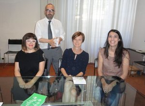 Assessore Massimo Maisto e Roberta Fusari con le docenti Erika Latini e Federica Zabarri del Dosso Dossi