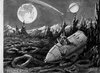 Illustrazione del viaggio lunare dal romanzo "Dalla Terra alla Luna" di Jules Verne