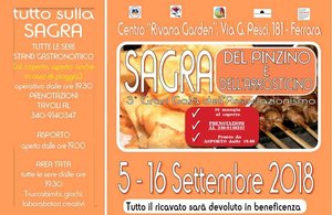 Locandina della Sagra del Pinzino e dell'Arrosticino 2018 - Ferrara 5-16 settembre