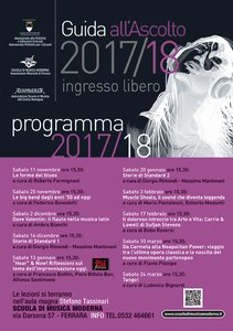 Programma di "Guida all'ascolto" della Scuola musica moderna di Ferrara novembre 2017-marzo 2018