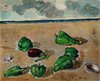 de pisis - Natura morta marina con peperoni, una melanzana e una conchiglia