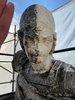 Effetti delle prime azioni di pulizia sulla statua di San Giorgio