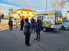 L'arrivo a Francolinio dell'Ufficio Mobile del tour "Con le Frazioni" dell'amministrazione comunale di Ferrara con il vicesindaco Nicola Lodi