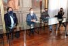 Presentazione del progetto con Luca Cimarelli, l'assessore Andrea Maggi, il rappresentante della ditta Fabio Costanzelli e la progettista Angelini 