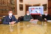 L'assessore Andrea Maggi con Luca Capozzi e Claudio Bignozzi alla presentazione dell'intervento anti-volatili - fotoFVecch