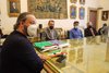 Un momento della cerimonia di consegna del Tricolore al sindaco Alan Fabbri da parte dei Lions Ferrara