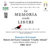 Locandina del progetto coreografico "La memoria rende liberi " - Ferrara, 30 gennaio 2022
