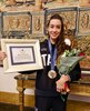 Alessia Maurelli, capitana delle Farfalle, in palazzo municipale a Ferrara