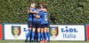 Un momento di esultanza per le Azzurre, la squadra nazionale femminile gioco calcio attesa per match a Ferrara giovedì 10 giugno 2021