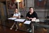 L'assessore Chiara Scaramagli e la funzionaria Cinzia Graps alla presentazione del bando - Ferrara, 15 luglio 2026 (foto FVecchiatini)