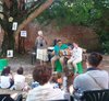 Sauro Strozzi, Adriana Trondoli ed Emanuela Strozzi alla passata edizione di Ferragosto per 'L'albero delle storie' in Biblioteca Ariostea