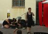 Silvia Dambrosio con ragazzini Tana delle storie protagonisti dell'incontro di venerdì 10 agosto 2018 in Biblioteca Ariostea per L'albero delle storie