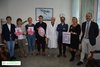 Campagna nastro rosa 2018. Da sinistra l'assessora Sapigni, Marchi, Ciatti, Franchi, Frassoldati, Di Ruscio, Natalini, l'assessore Serra