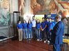 Assessore Carità con i volontari alla presentazione del Campionato europeo futsal e basketball - Ferrara 15 maggio 2025