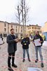 La presentazione della messa a dimora degli alberi con l'assessore all'Ambiente Alessandro Balboni, il progettista dello Studio di architettura InOut Mario Assisi e Stefania Gasperini dello Studio agronomico AR.ES.