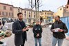 La presentazione della messa a dimora degli alberi con l'assessore all'Ambiente Alessandro Balboni, il progettista dello Studio di architettura InOut Mario Assisi e Stefania Gasperini dello Studio agronomico AR.ES.