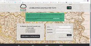 Emilib - schermata accesso alla banca dati di libri, periodici e audiolibri MLOL-Media Library OnLine