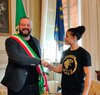 Ferrara Boxe, il sindaco Alan Fabbri con campionessa europea Sophia Mazzoni - Ferrara, 26 ottobre 2021