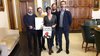 Presentazione del nuovo festival "Punto e virgola": ass. Massimo Maisto, Alessandro Tagliati, Erica Bisetto, Andrea Benini e Andrea Vicentini - Ferrara 22 novembre 2018