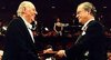 Dario Fo mentre riceve il Nobel nel 1997