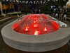 Fontana di piazza della Repubblica illuminata di rosso
