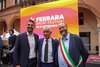 Il momento inaugurale del "Ferrara Sport Festival 2025" con l'assessore Francesco Carità e il sindaco Alan Fabbri