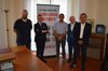 Sindaco Alan Fabbri con il prefetto Michele Campanaro e i rappresentanti locali dell'Avis in Prefettura - Ferrara, 1 agosto 2019
