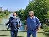 Idrovia ferrarese- visita del 3 luglio 2020 al Ponte Bardella da parte del sindaco Alan Fabbri con il presidente della Regione Stefano Bonaccini