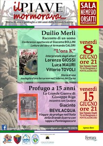 Locandina del ciclo di incontri "Il Piave mormorava"