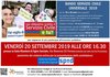 Locandina dell'incontro pubblico per il Bando del Servizio Civile 2019 - Ferrara, 20 settembre 2019