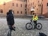 Jessica Raimondi a Ferrara per le riprese di "Pedalare nella bellezza"