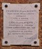 Lapide dedicata a Francesco e Carlo Aventi in via Lollio