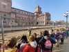 Lavori in largo Castello, a Ferrara: scolaresca in visita