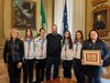 L'incontro con le atlete del pattinaggio artistico e la consegna della targa oggi in Comune