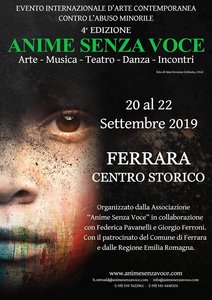 	Locandina della manifestazione "Anime senza voce" - Ferrara, 19-22 settembre 2019