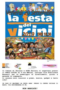 Locandina "Festa dei vicini 2019" - Ferrara, venerdì 20 settembre 2019