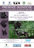 Locandina della mostra "Presenze silenziose" alla biblioteca Bassani di Ferrara dal 3 al 12 maggio 2017