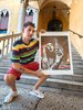 Luca Luciani con l'opera dedicata a Marilyn Manson