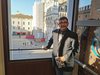 Lucio Scardino negli pazi di esposizione della mostra su "Cimicchi e gli altri - Surrealismi a Ferrara" -foto GioM