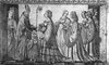 "Lucrezia Borgia presenta il figlio Ercole a San Maurelio" nell'incisione su lastra d'argento di Giannantonio da Foligno (Ferrara, chiesa di San Giorgio fuori le mura)