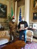 Il luogotenente dell'Esercito Gianluca Cavallini con il sindaco di Ferrara Alan Fabbri  - Municipio di Ferrara, 12 gennaio 2021