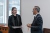 Ministro albanese Elva Margariti con il presidente dell'ente fiere ferrarese Andrea Moretti
