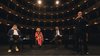 Il direttore della Fondazione Teatro Comunale di Ferrara Moni Ovadia sul palco del Teatro ‘Claudio Abbado’ con la scrittrice Antonia Arslan, il saggista Vittorio Robiati Bendaud e il musicista Claudio Fanton, 