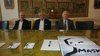 Mostra Mask - da sinistra Enrico Ravagnani, Maurizio Penna, assessore Luca Vaccari - Palazzo Roverella di Ferrara, 12-27 maggio 2018