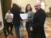 Mostra "Sport e sportivi in guerra" - assessore Massimo Maisto in visita - Municipio di Ferrara, dicembre 2018
