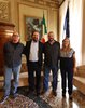 Il nuovo cda di Ferrara Tua e il sindaco Alan Fabbri