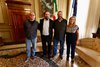 Il nuovo cda di Ferrara Tua e il sindaco Alan Fabbri
