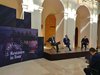 4 marzo 2021 a Bari. Da sin Andrea Alessandro Ambrosi presidente della nuova fiera del Levante e della Camera di commercio di Bari, Moretti e Alessandro Bozzetti presidente di Assorestauro